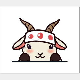 Sneaky japanese goat so cute Posters and Art